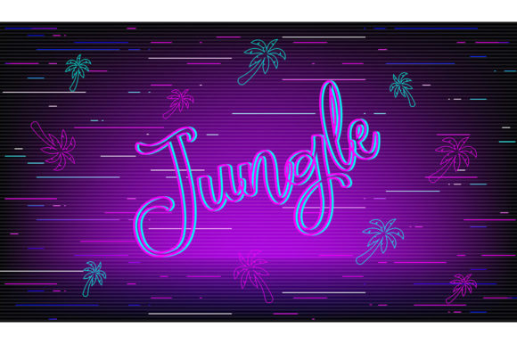 Jungle Retro Futuristic Style Vector Review