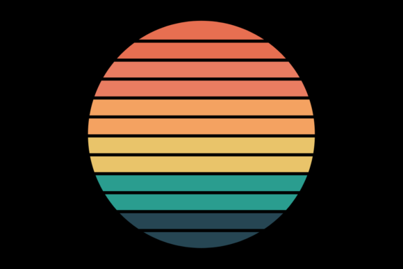 Retro Sunset Vintage Circle Design 02 Review