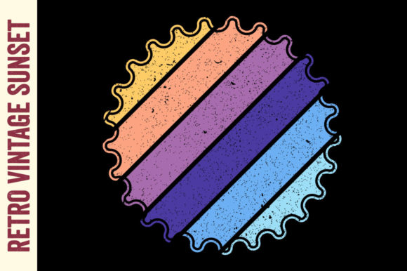 Retro Vintage Sunset Badge 80s, 90s