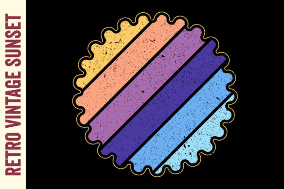 Retro Vintage Sunset Badge Grunge Textur Review