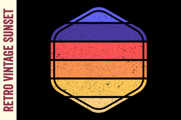 Retro Vintage Sunset Empty Circle