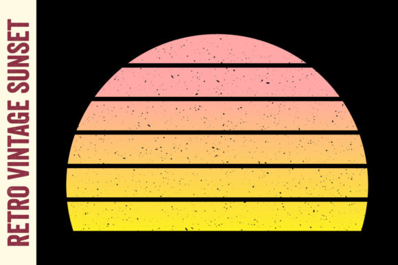 Retro Vintage Sunset Half Circle Texture Review