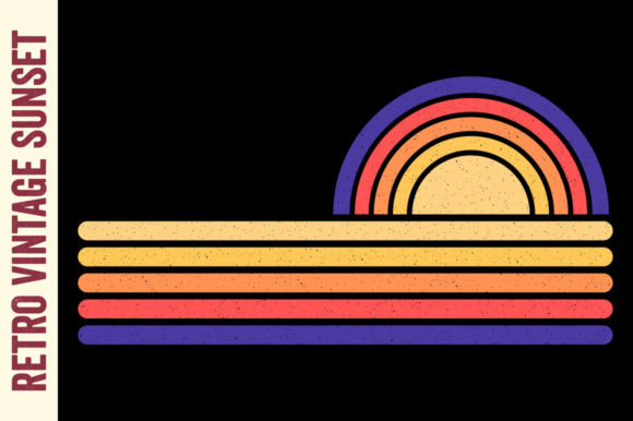 Retro Vintage Sunset Striped Sun Beach Review