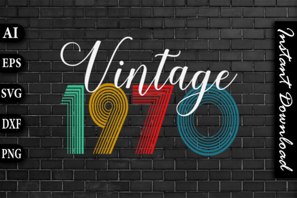 Vintage 1970 Retro Color Birthday Design Review