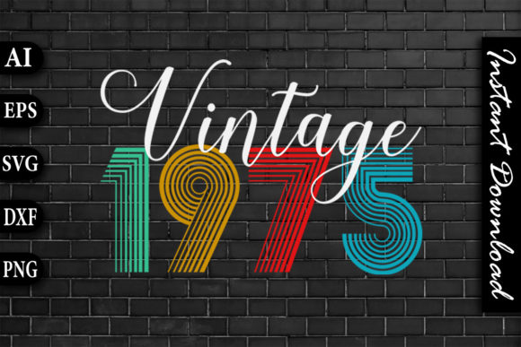 Vintage 1975 Retro Color Birthday Design Review