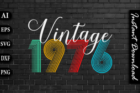 Vintage 1976 Retro Color Birthday Design Review