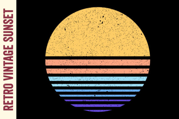 Vintage Sunset Retro Circle Striped Day